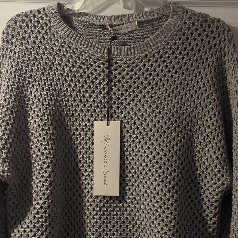 Mustard Seed Gray Crew Neck Sweater